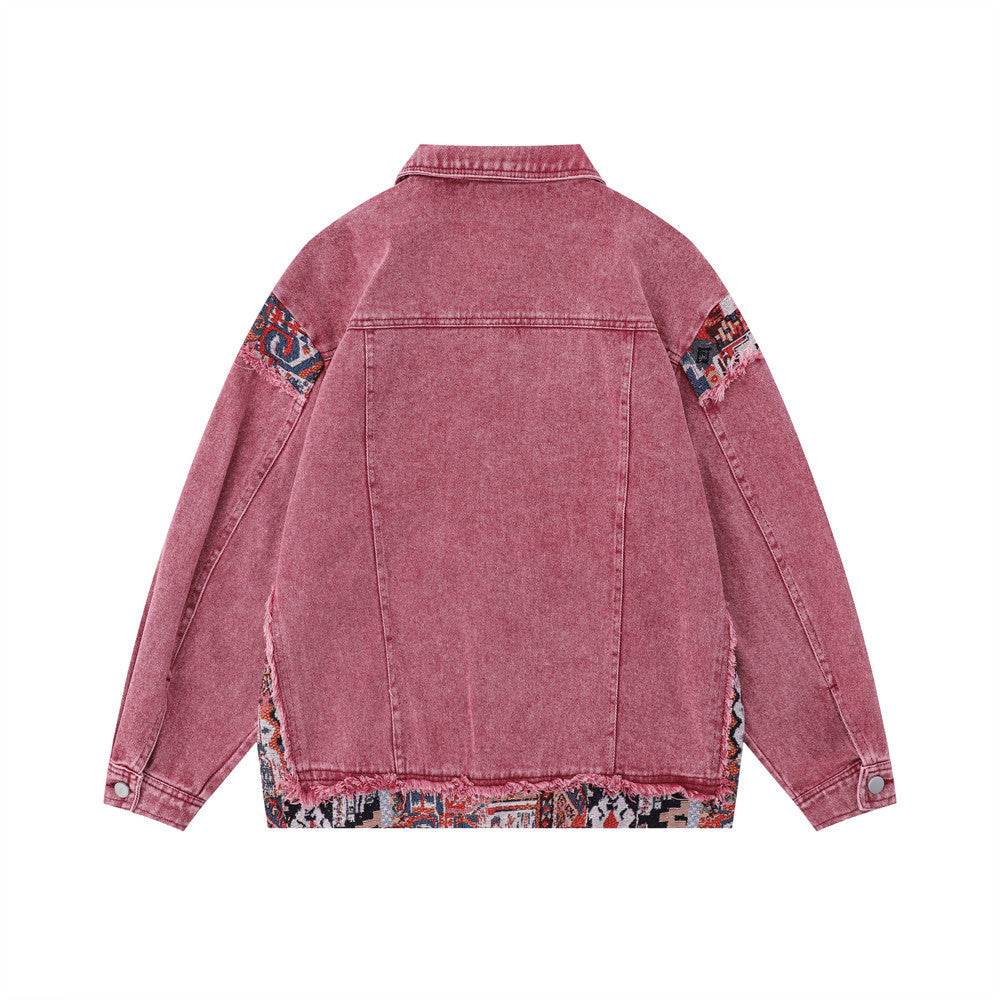 Stitching Edging Denim Jacket For Women MuddyStock