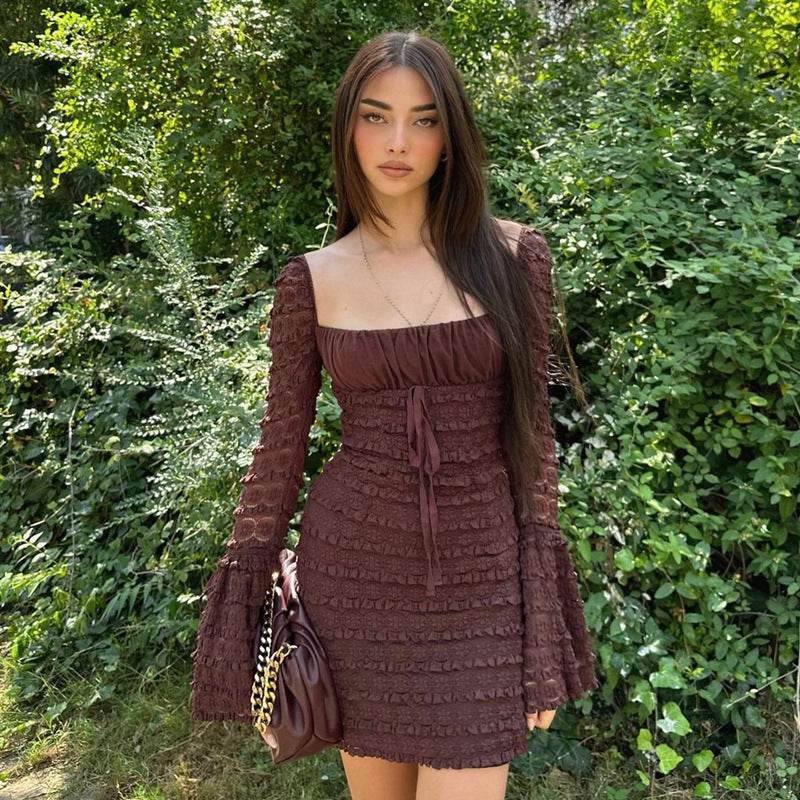 Bell Sleeve Sheath Dress Women MuddyStock