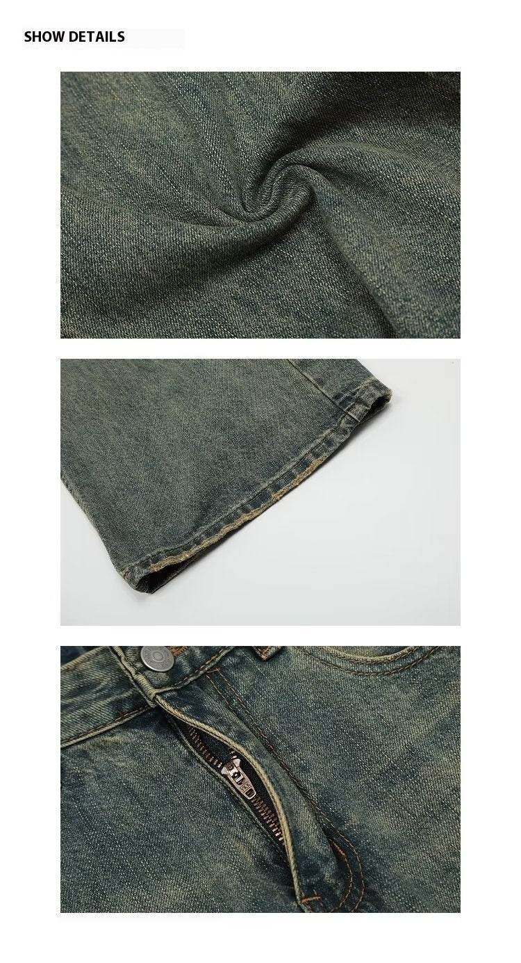 Loose All-match American Retro Distressed Wide-leg Jeans For Men MuddyStock