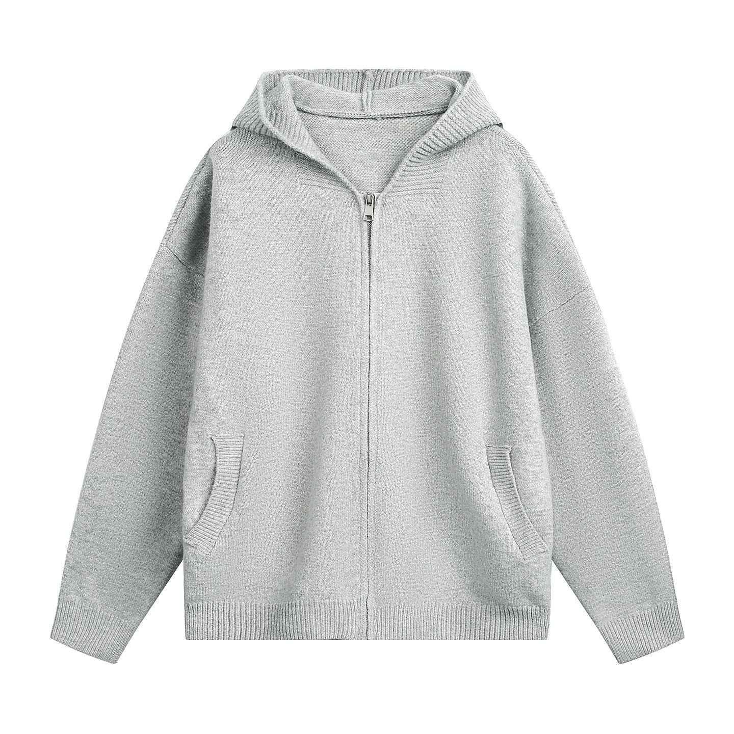 American Retro Hoodie For Men Flower Gray