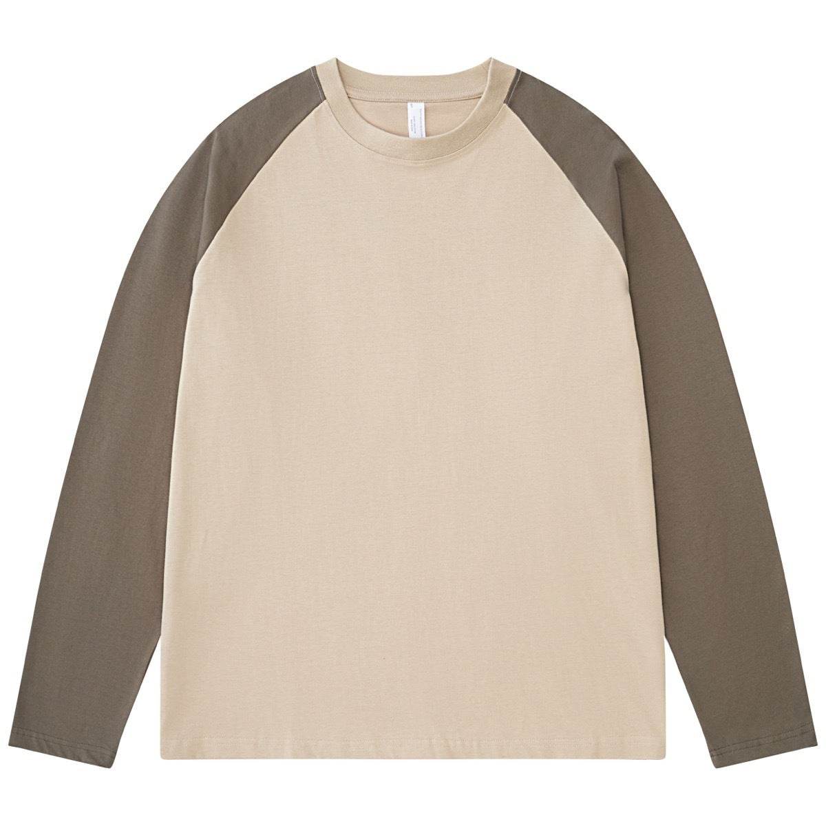 Heavy Long-sleeved T-shirt Beige Khaki Earth Gray MuddyStock