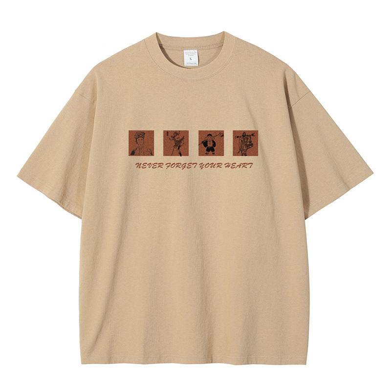 Fashion Summer Cotton Short Sleeve T-shirt Men Camel MuddyStock