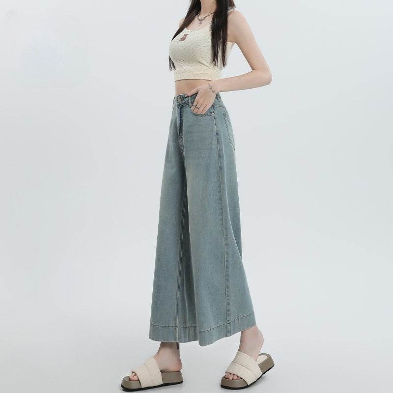 Straight Pear Shapes Ice Silk Wide-leg Pants MuddyStock