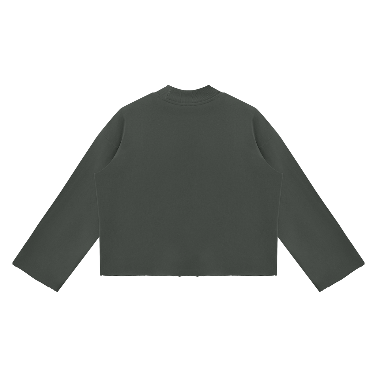 Mock Neck Raw Edge Boxy Sweatshirt For Men | MuddyStock Originals