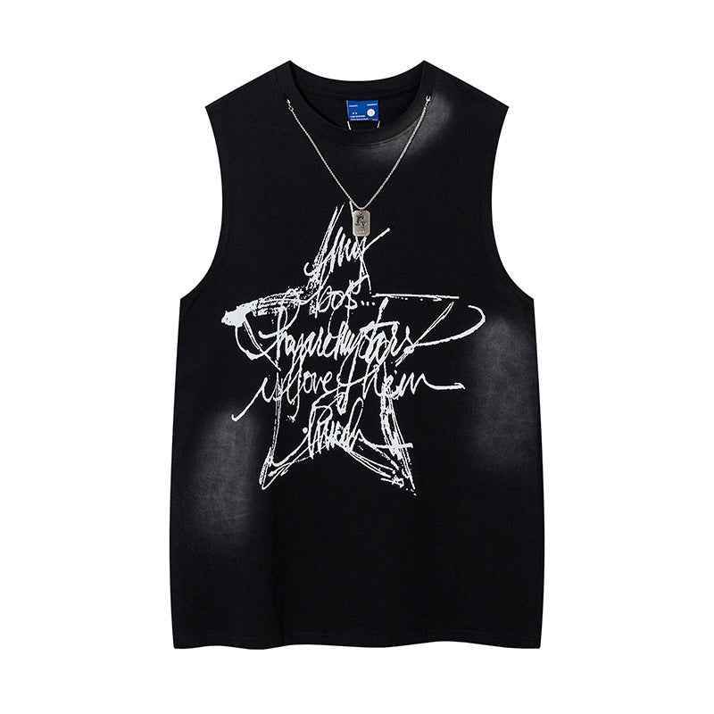 Five-pointed Star Graffiti Necklace Vest For Men And Women MuddyStock