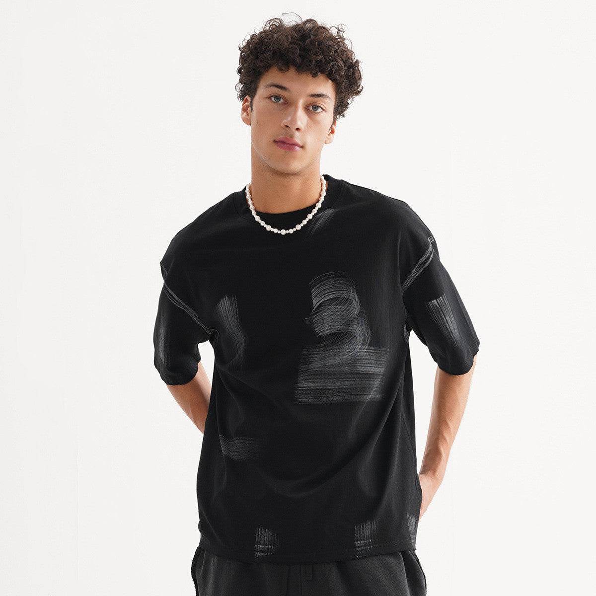 Washed-out Vintage Loose Cotton Fashion Men's T-shirt MuddyStock