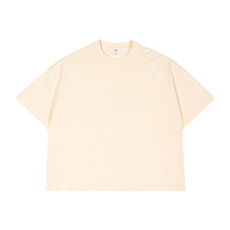 Popular Heavy Cotton Men's Short-sleeved T-shirt Beige MuddyStock