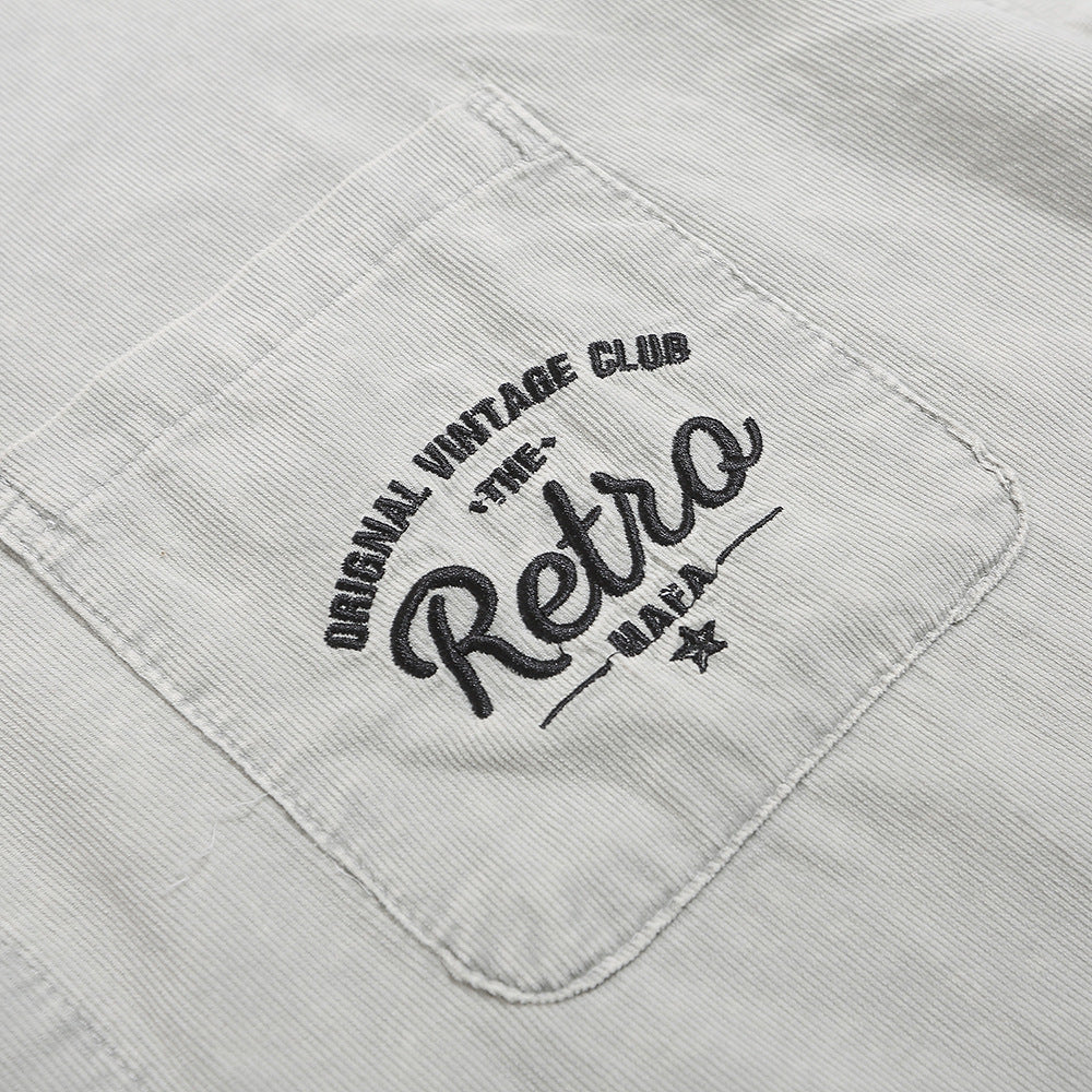 Letter Pocket Embroidered Casual Shirt For Men MuddyStock