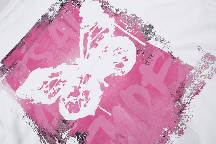 Butterfly Abstract Short-sleeved T-shirt Loose For Women MuddyStock