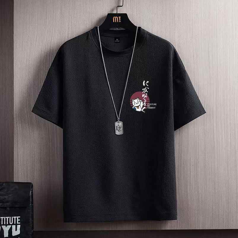 Ice Silk Short Sleeve T-shirt Men 991 Black To Make A Fortune MuddyStock