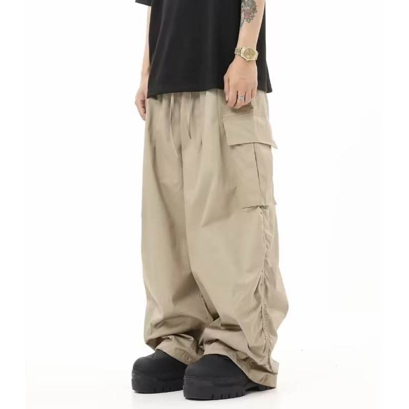 American Vintage Crumpled Multi-pocket Loose Cargo Pants MuddyStock