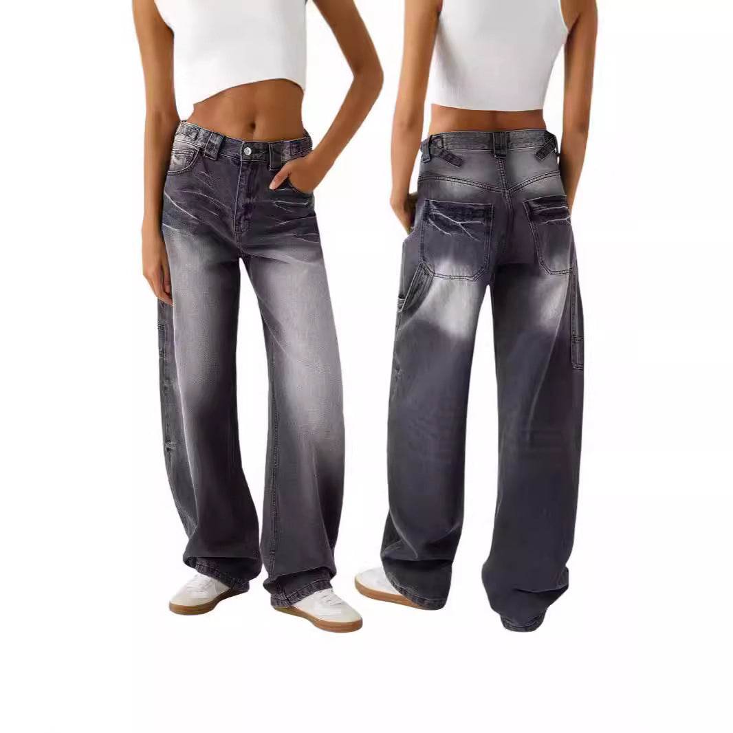 Loose Fashion Personalized Wide-leg Jeans For Women MuddyStock