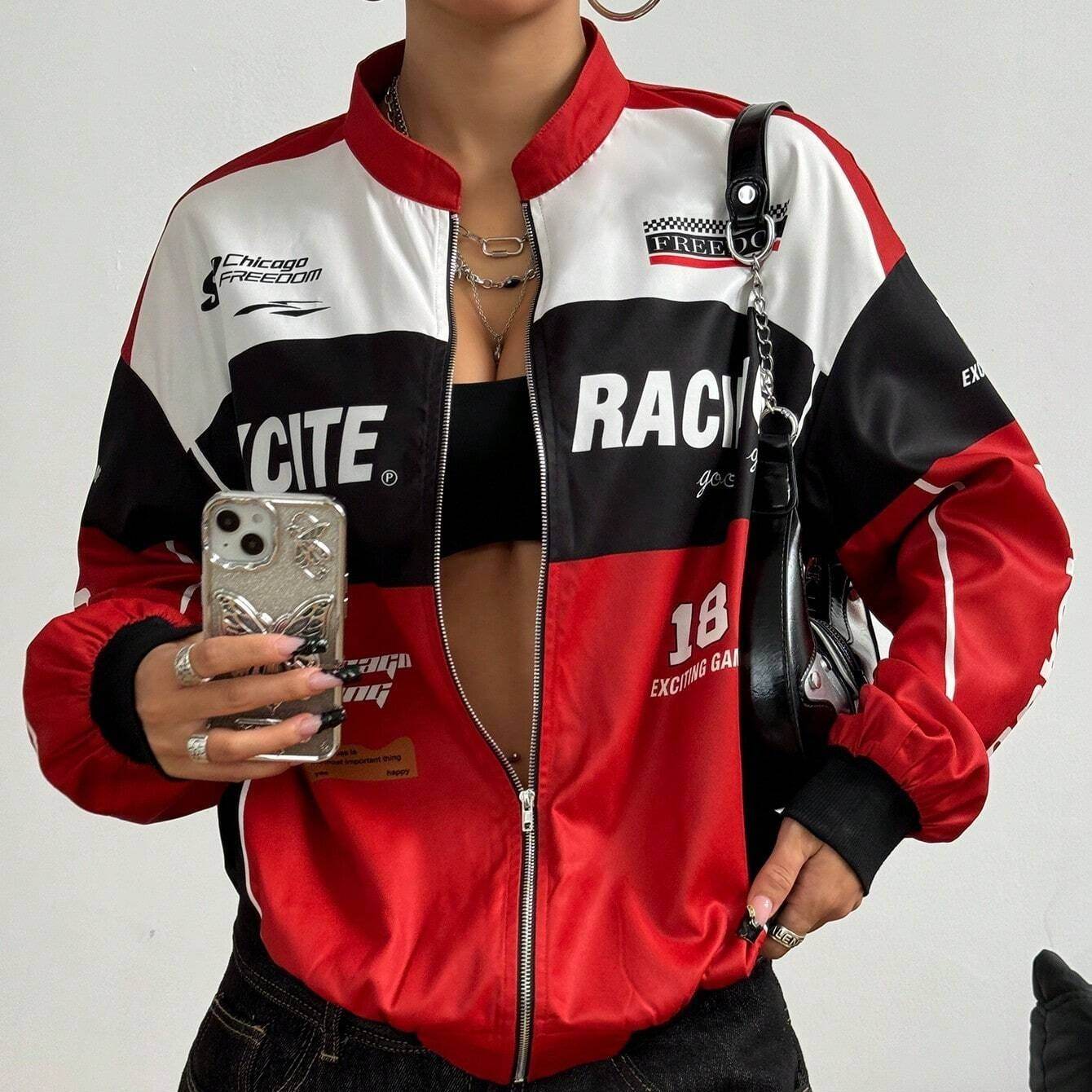 Shoulder Bomber Jacket For Women MuddyStock