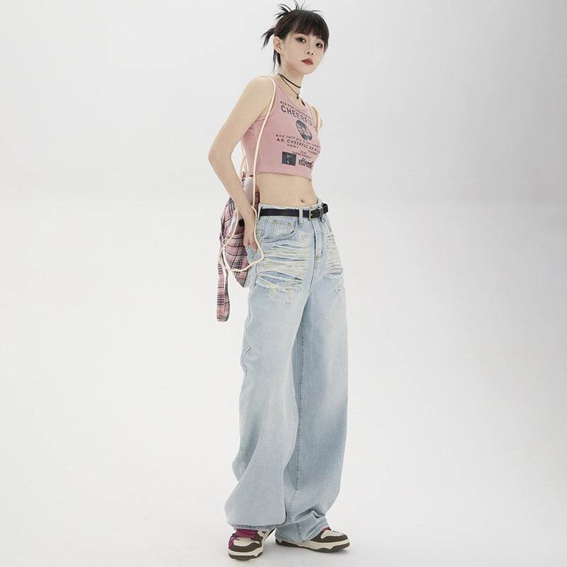 American Street Ripped Jeans For Women MuddyStock