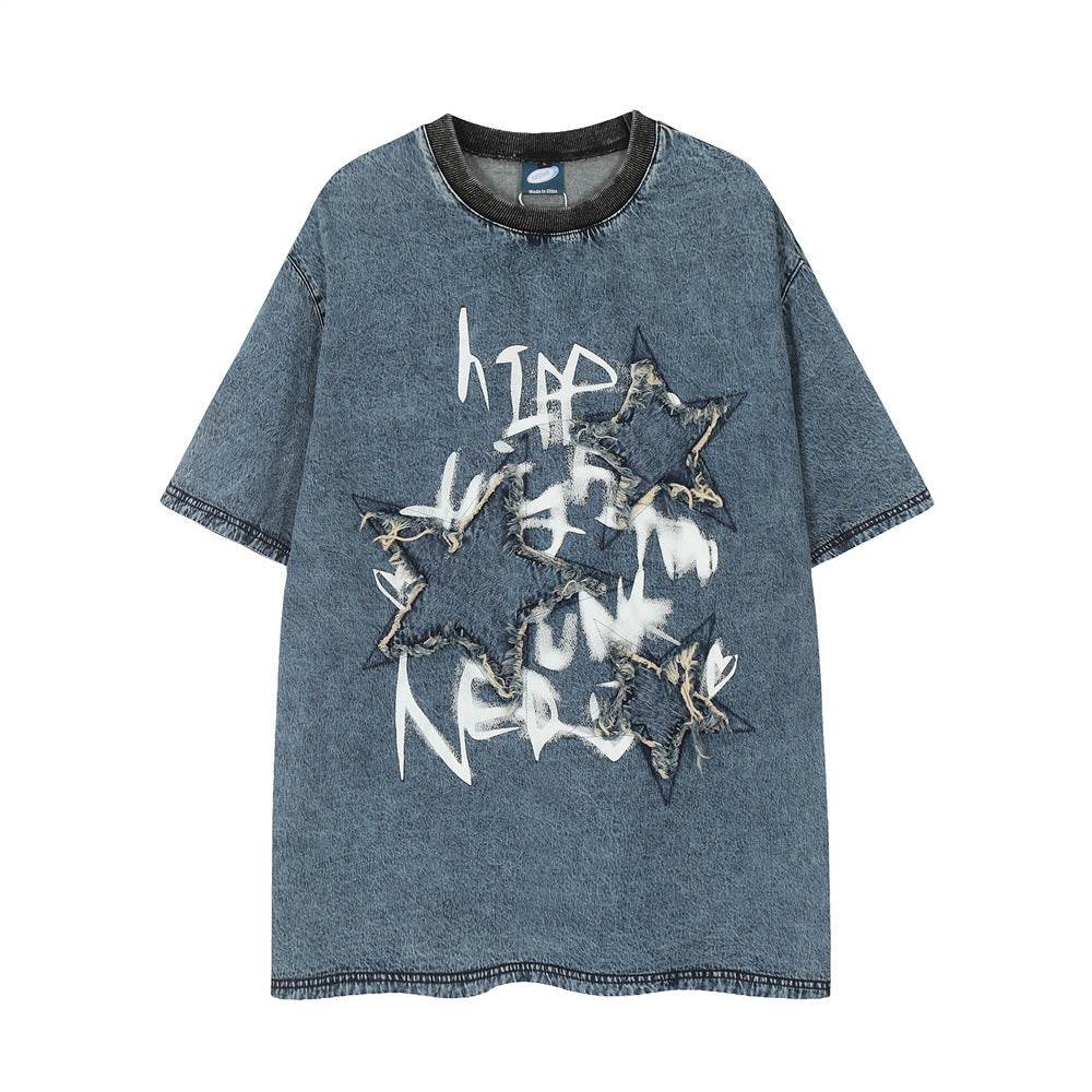 Fashion Patch Cat Beard Denim Coat For Men And Women MuddyStock