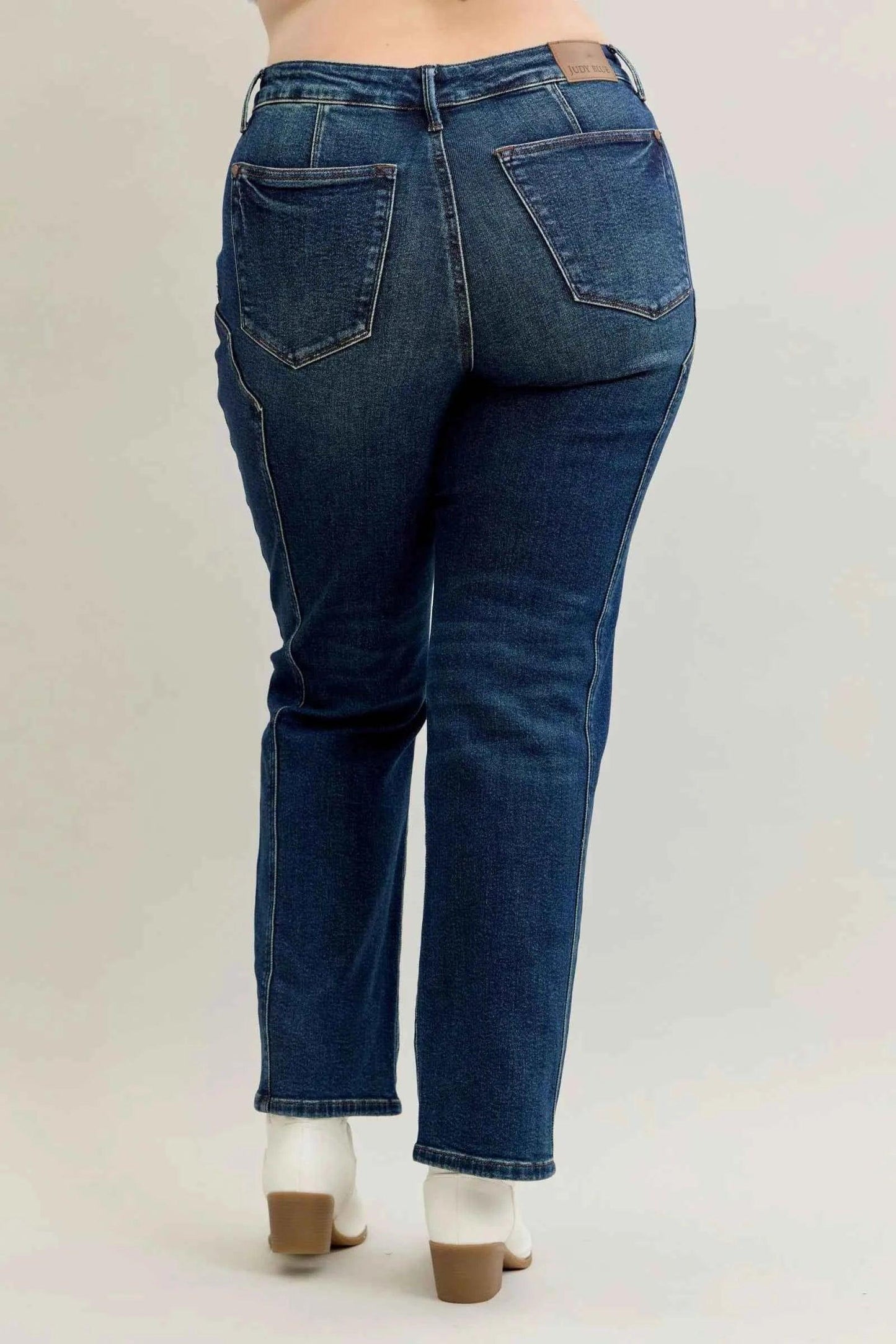 Judy Blue Full Size Seam Detail Straight Leg Jeans Plus Size For Women Trendsi