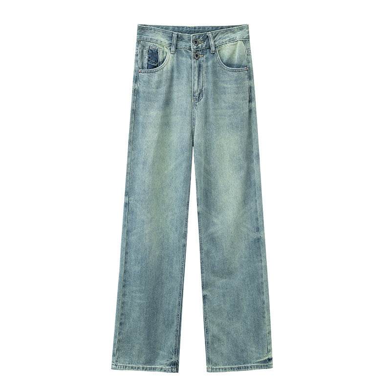 Women's Fashion Holes Narrow Wide-leg Jeans MuddyStock