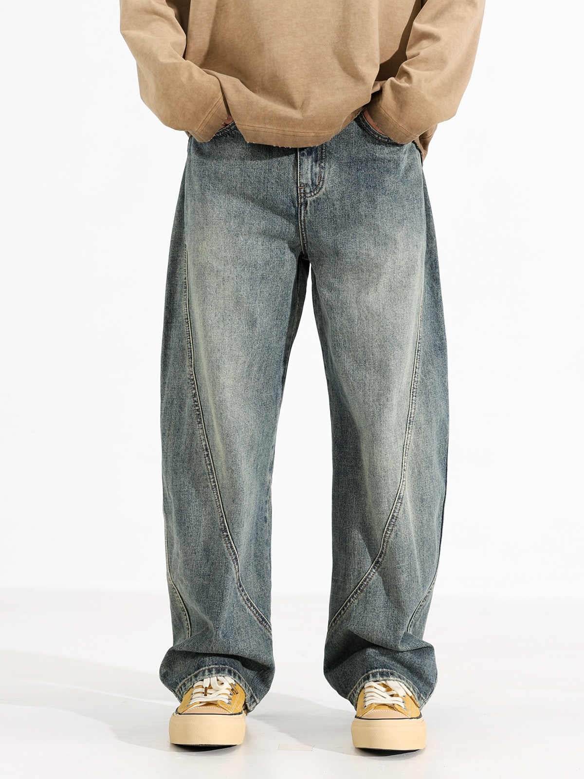Men's Loose Wide-leg Retro Distressed Loose Jeans MuddyStock