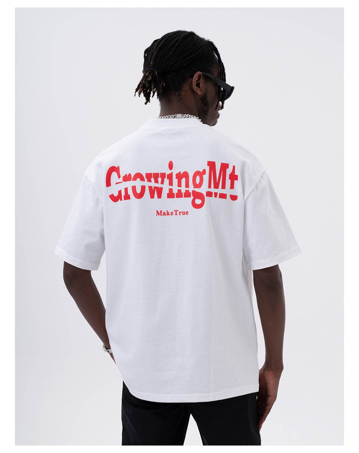 Men's Casual Back Letter Print Short-sleeve T-shirt MuddyStock