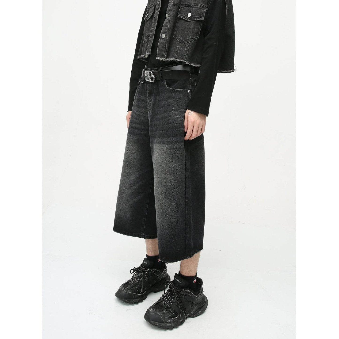Retro Distressed Flared Cropped Pants For Men And Women MuddyStock