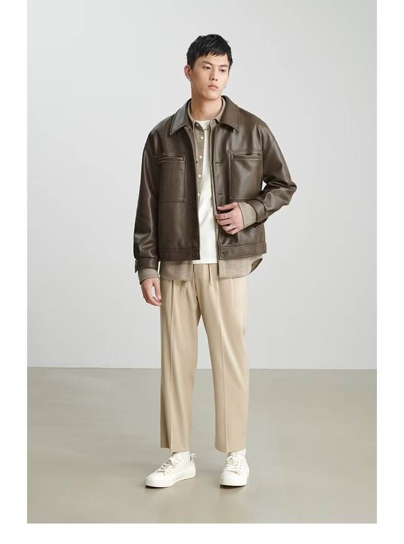 Fashion PU Leather Coat Men's Top MuddyStock