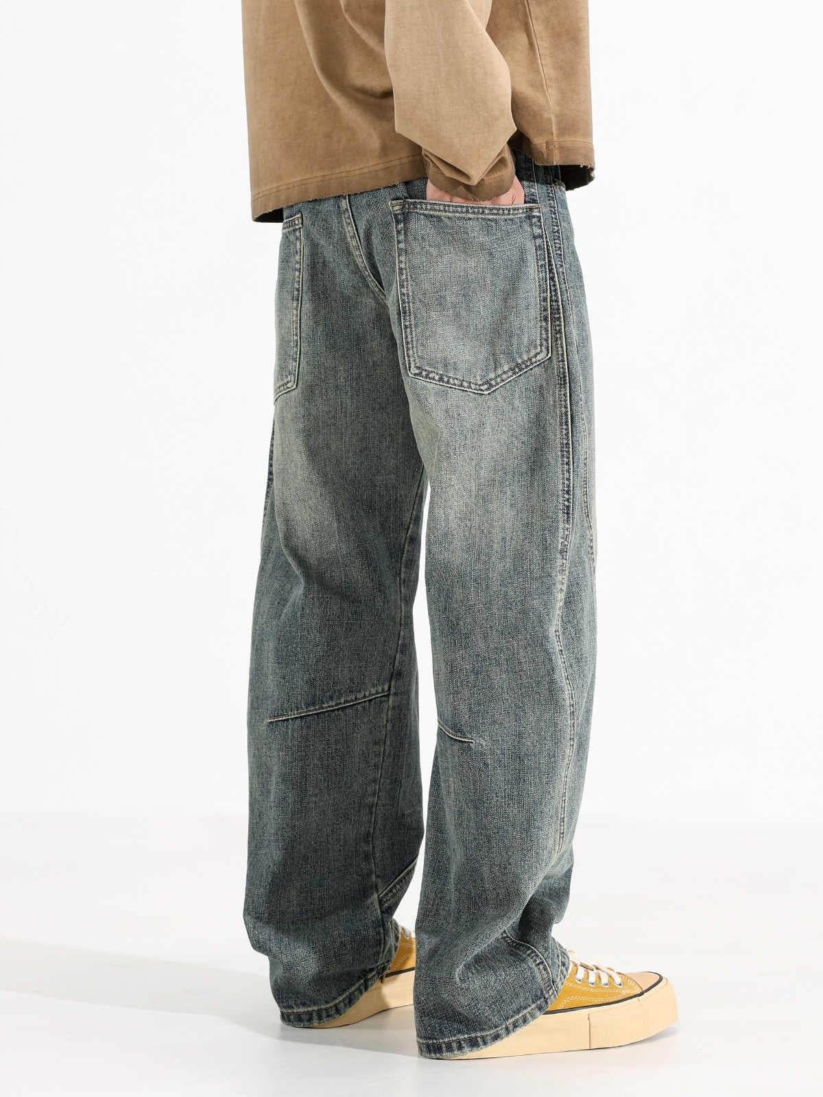Men's Loose Wide-leg Retro Distressed Loose Jeans MuddyStock