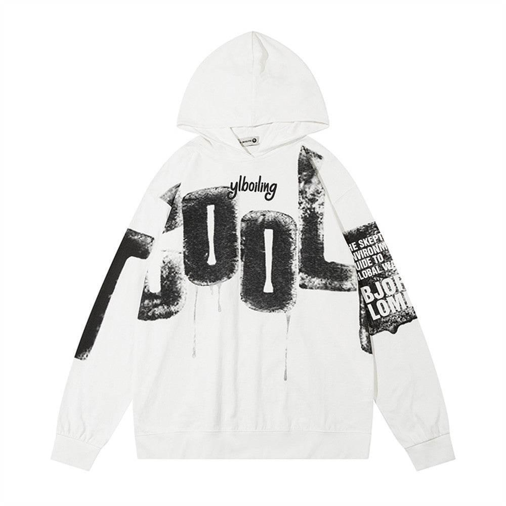 Loose Leisure All-matching Hoodie For Men And Women White