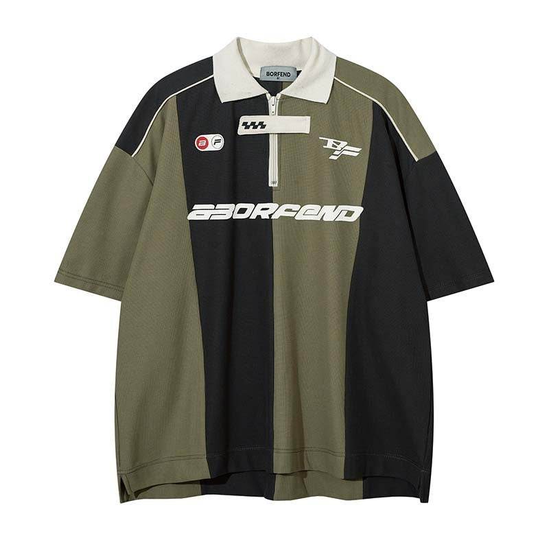 Vintage Fashion Short Sleeve T-shirt For Men And Women Black green 2XL MuddyStock