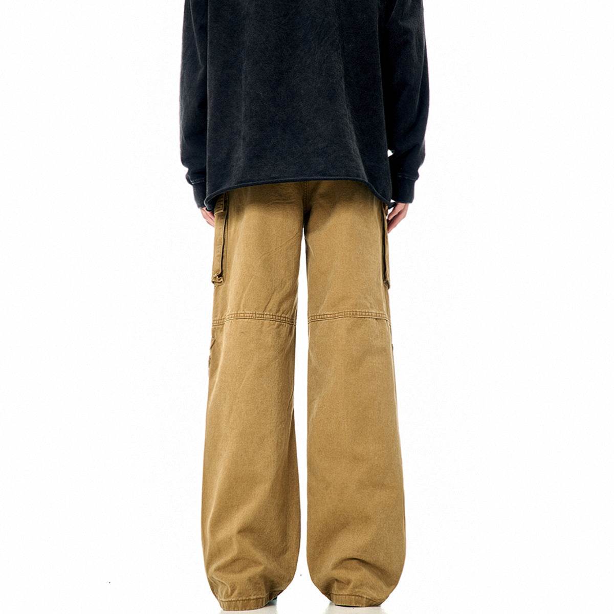 Casual Loose Straight Pu Wide-leg Trousers For Men And Women MuddyStock