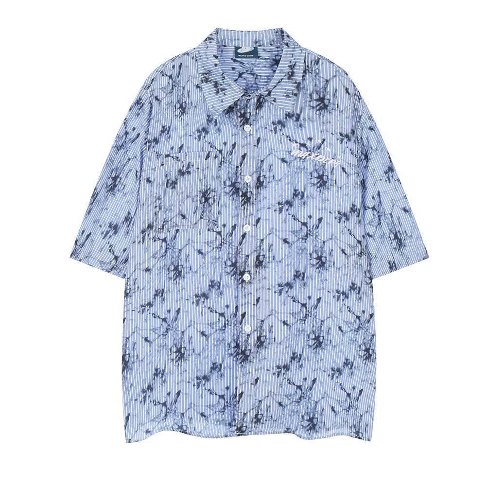 Ink Tie-dyed Short-sleeved Shirt For Men And Women