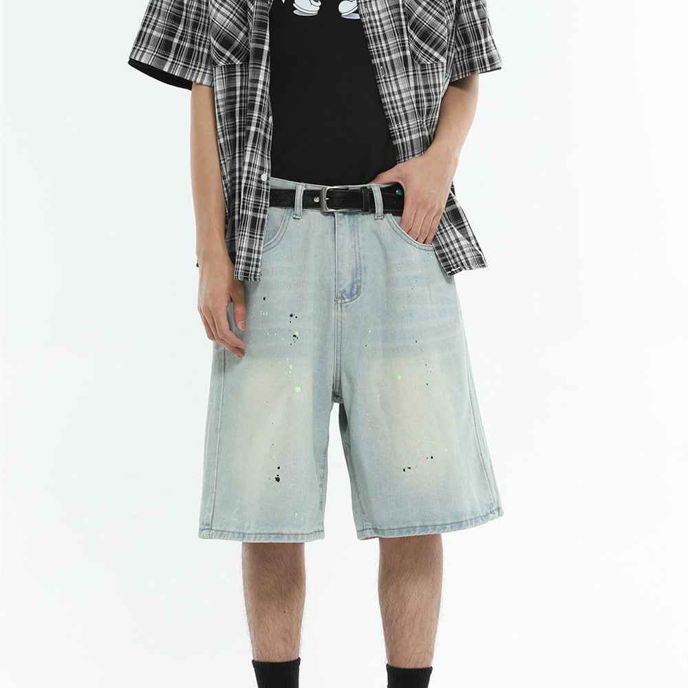 High Street Denim Shorts Loose For Men MuddyStock