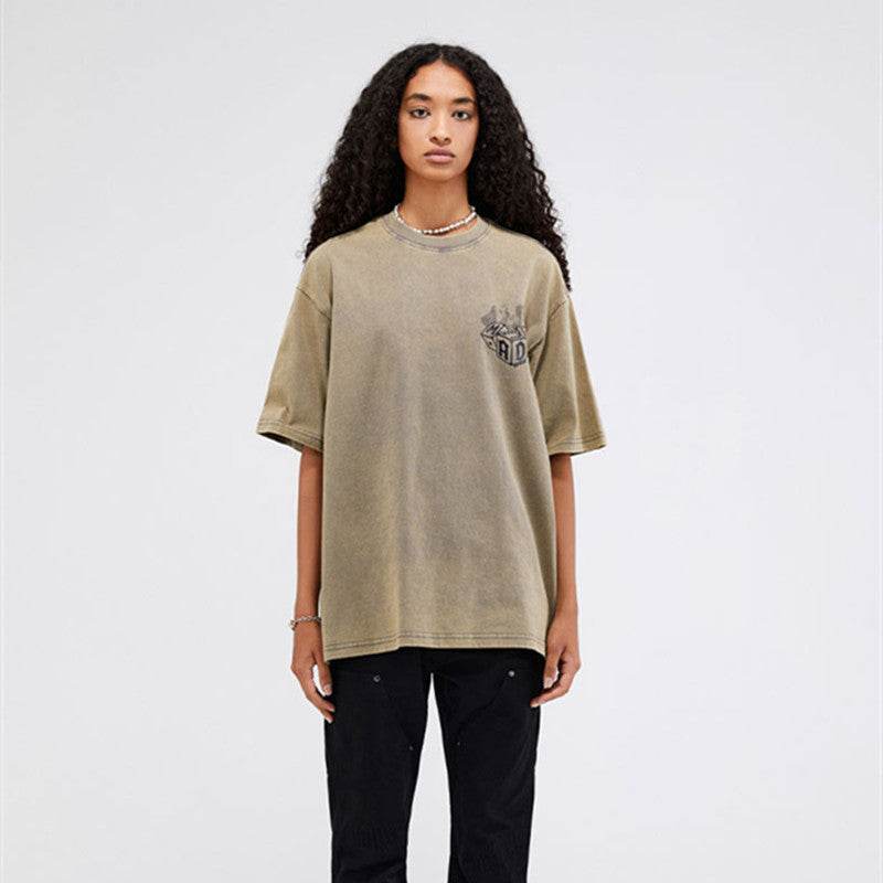 Street Retro Women's Flame Dice Printed Short Sleeve MuddyStock