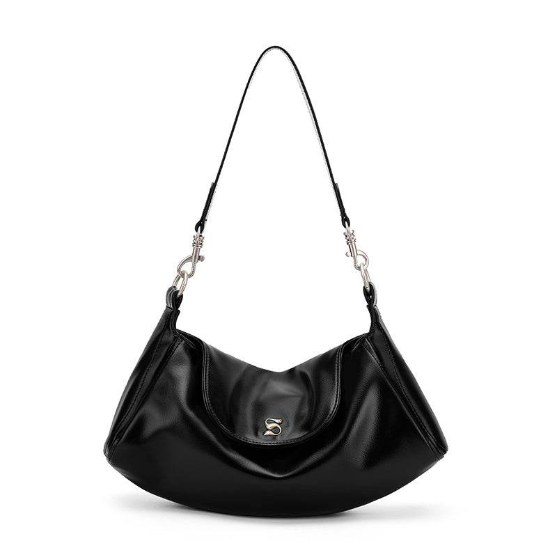 New Women's Niche Crossbody Shoulder Bag Black MuddyStock