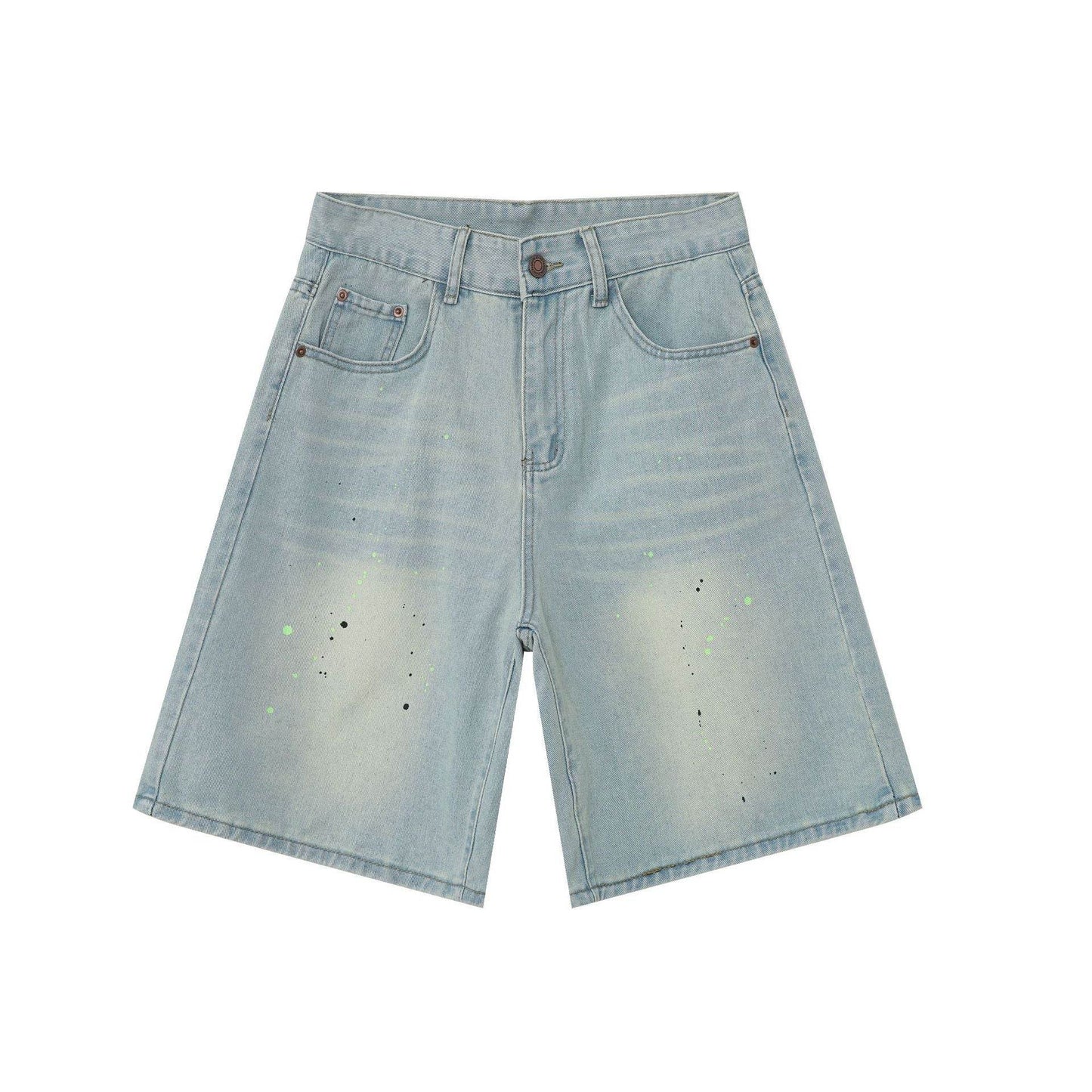 High Street Denim Shorts Loose For Men Light Blue MuddyStock