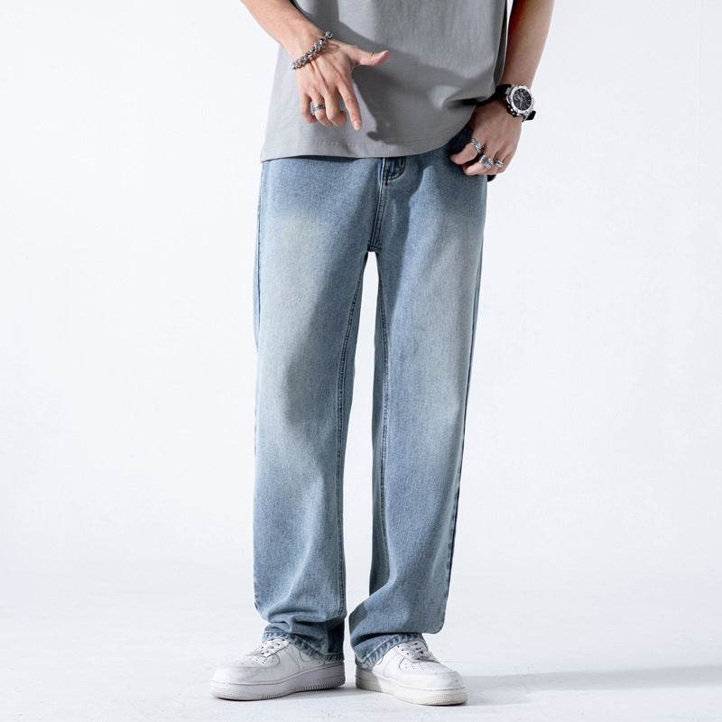 Vintage Jeans Men's Loose Straight Washed Draping Wide Leg MuddyStock