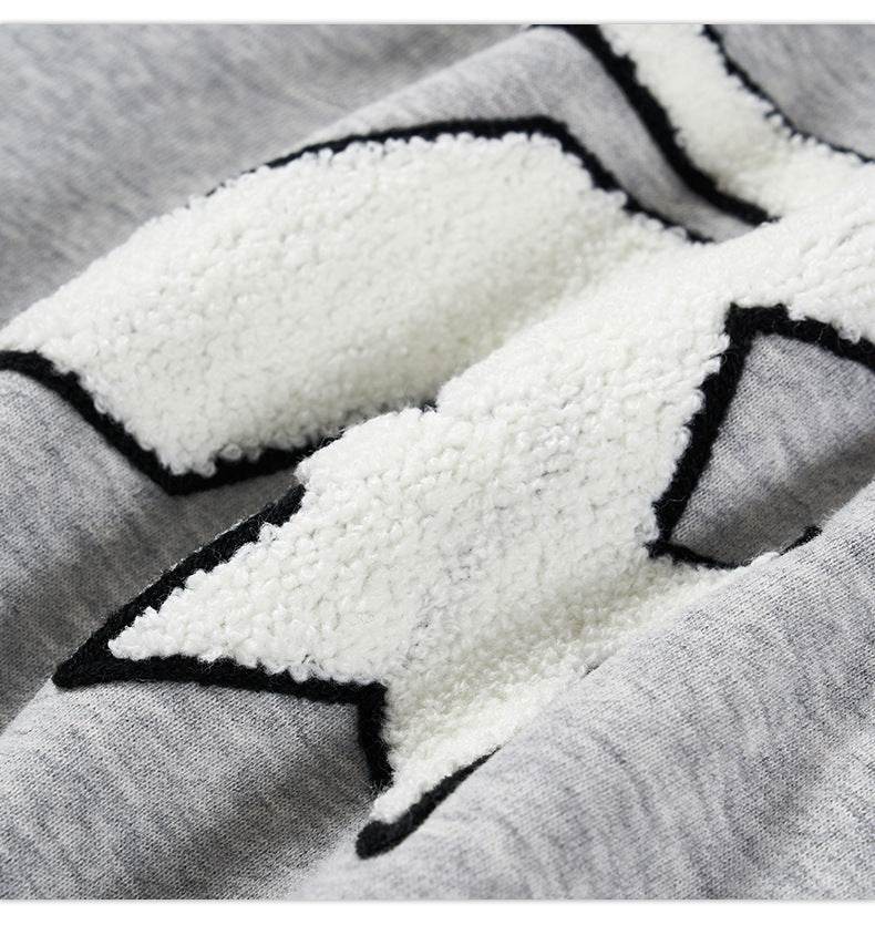 Star Embroidered Hooded Sweater For Both Men And Women MuddyStock