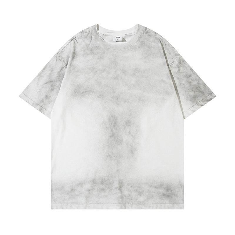 Wash Distressed Dirty Short Sleeve For Men White