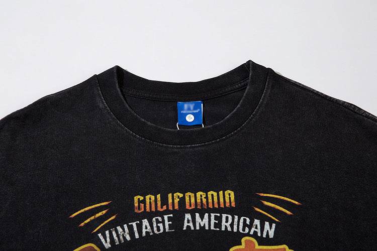Hand-painted Motorbike Printed Short Sleeve For Men MuddyStock