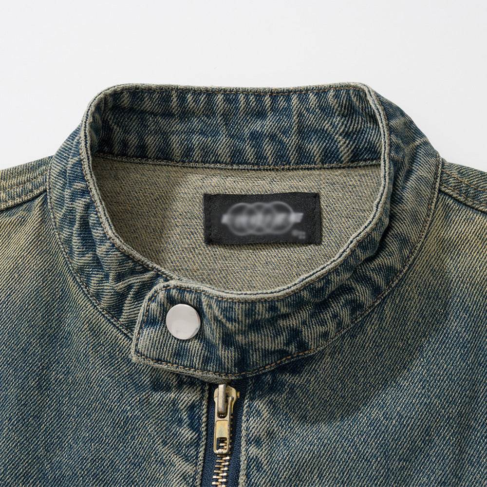 American Workwear Stitching Denim Coat For Men And Women MuddyStock