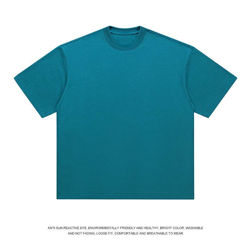 T-shirt Men's Loose Solid Color Bottoming Shirt Deep Blue MuddyStock