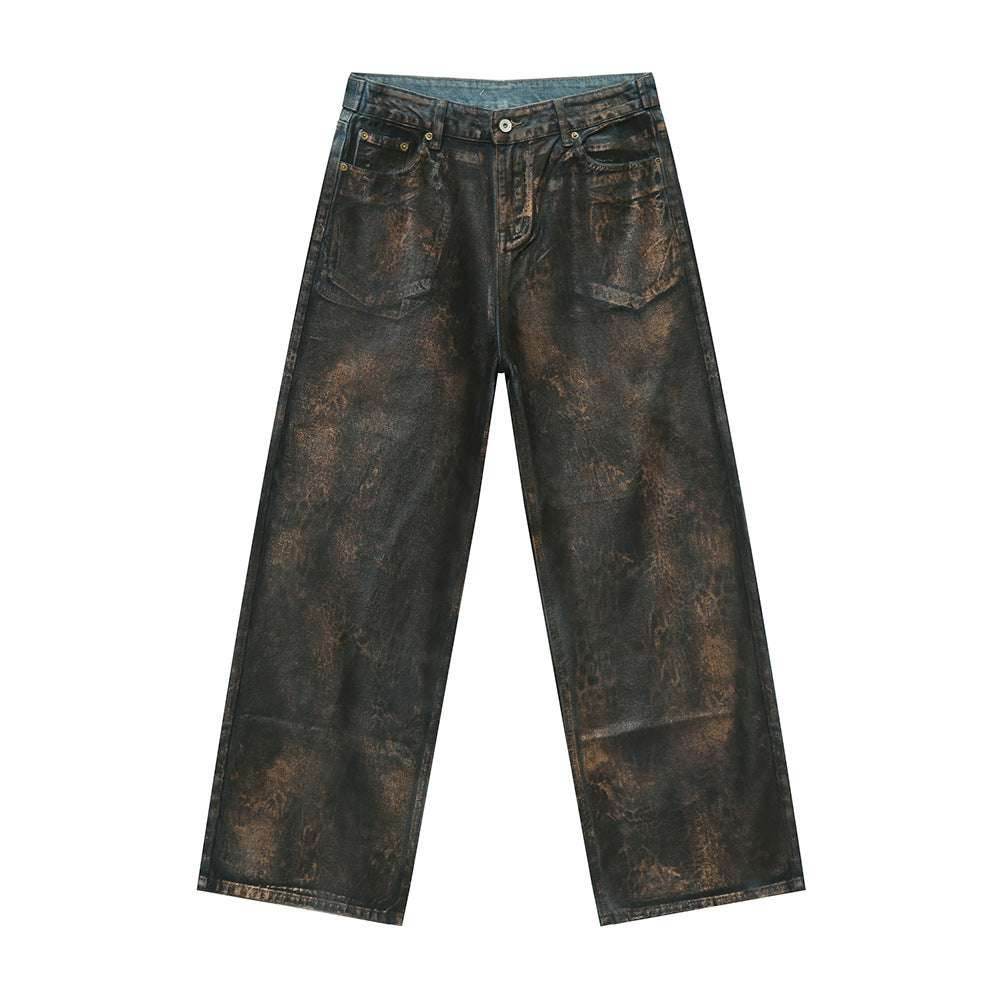 Waste Soil Wind Reverse Pocket Personality Jeans MuddyStock