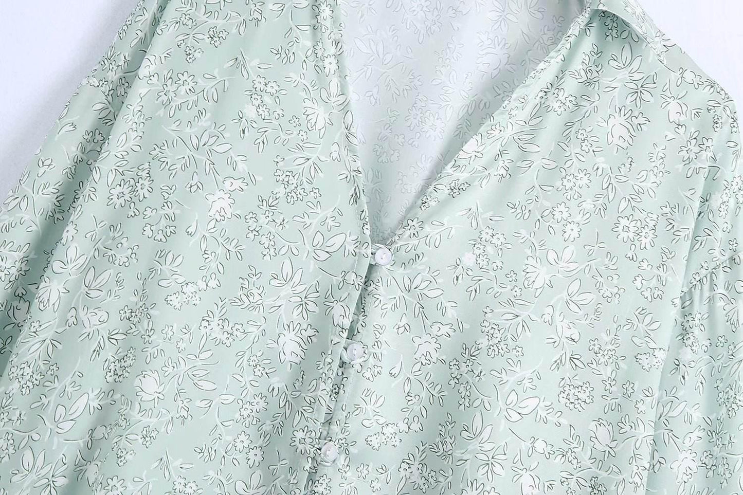 European And American Women'S Clothing Wholesale Summer New Style Silk Satin Texture Single-Breasted Printing Loose Long-Sleeved Shirt Women