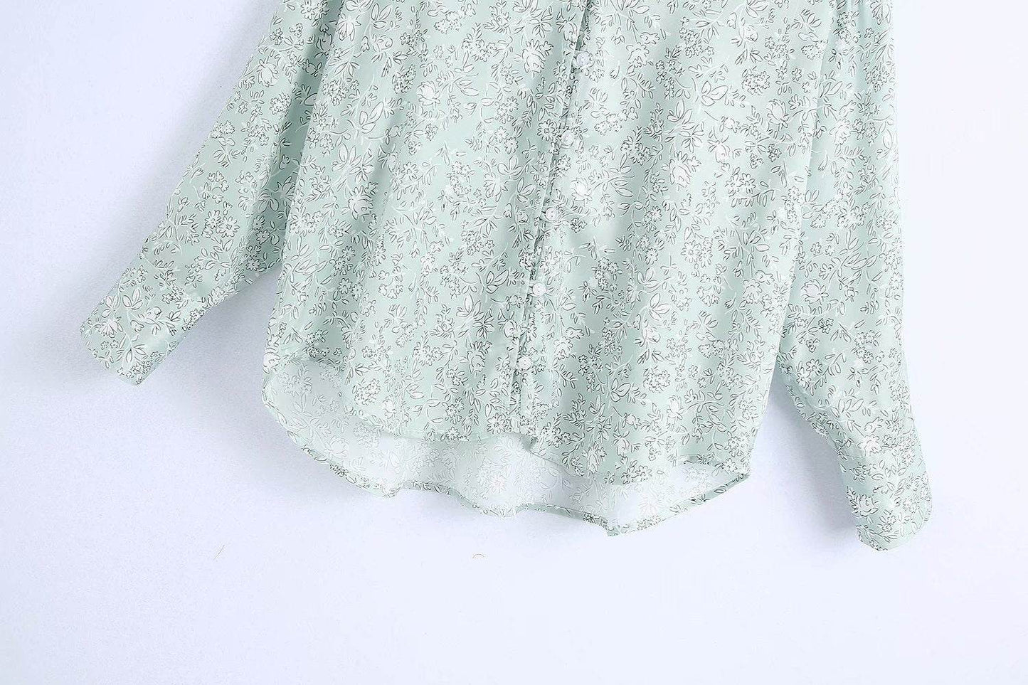 European And American Women'S Clothing Wholesale Summer New Style Silk Satin Texture Single-Breasted Printing Loose Long-Sleeved Shirt Women MuddyStock