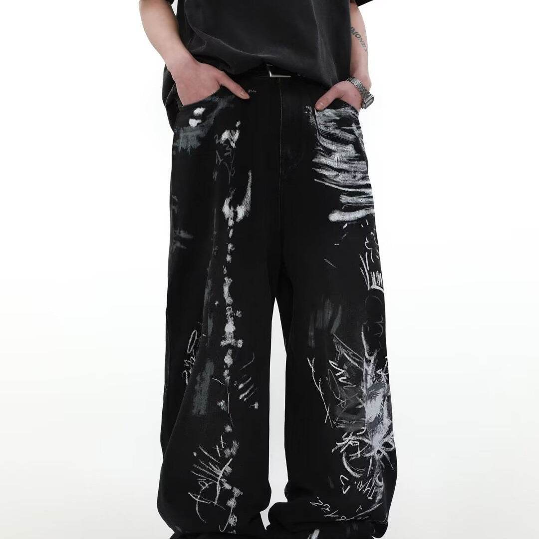 Washed Distressed Loose Jeans For Men MuddyStock