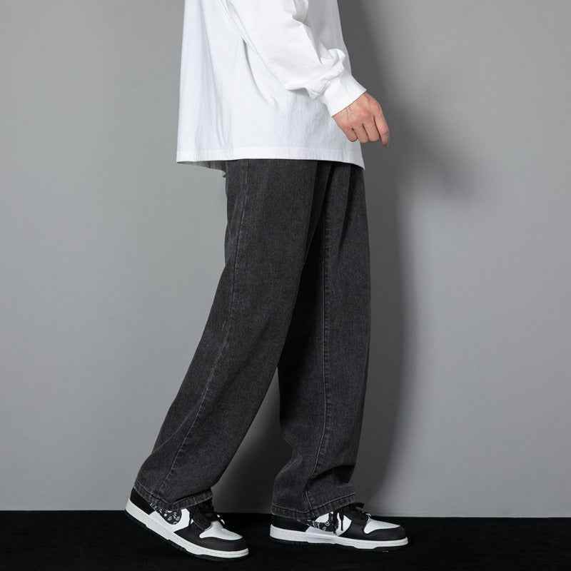 Men's Slimming Leisure Denim Straight-leg Pants MuddyStock
