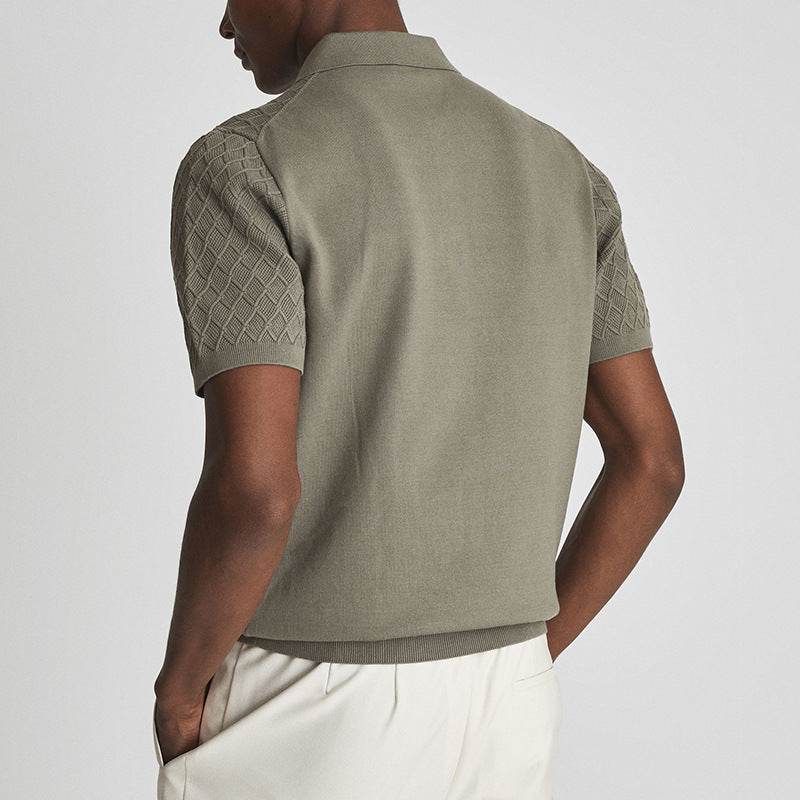 Texture Stitching POLO Short-sleeved Sweater MuddyStock