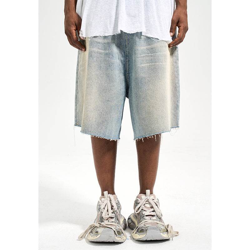 Men's Summer Retro Loose Fitting Denim Shorts MuddyStock