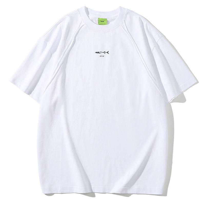 Fashion Personality American Loose Casual Top For Both Men And Women White MuddyStock