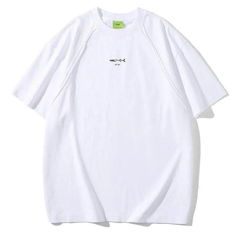 Fashion Personality American Loose Casual Top For Both Men And Women White