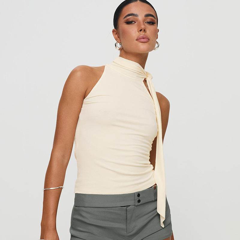 Women's Turtleneck Bundle Ribbon T-shirt Top MuddyStock
